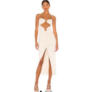 Camila Coelho Yasmeen Midi Dress in Beige